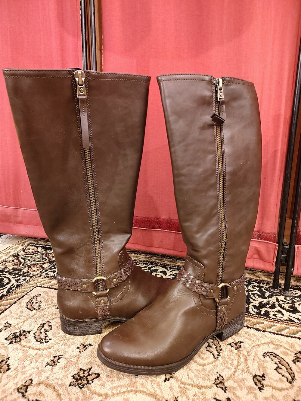 Circus by Sam Edelman Phoebe Brown Riding Boots 9.5 Tall Zip Up